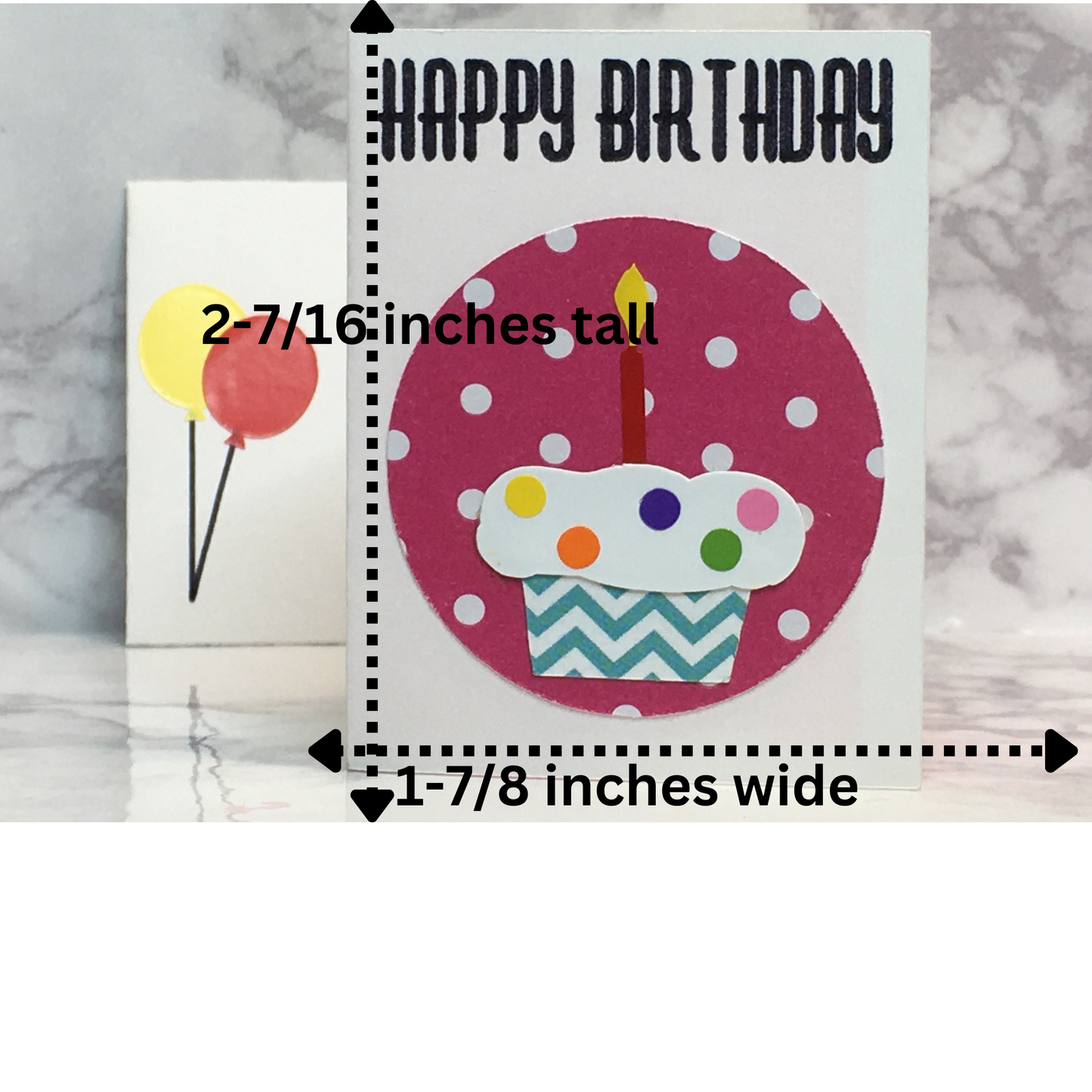 Mini Birthday Card with cupcake blank inside