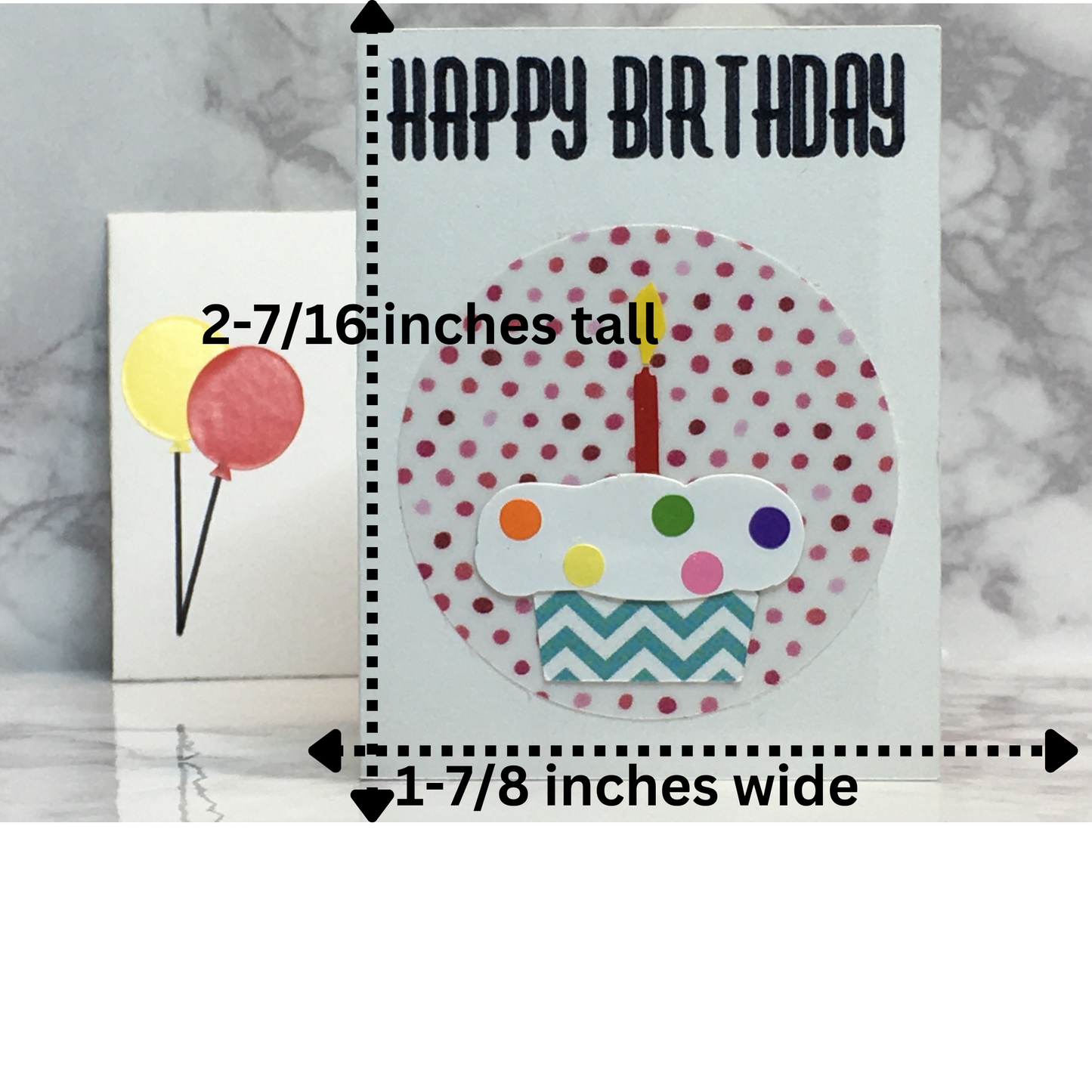 Mini Birthday Card with cupcake blank inside