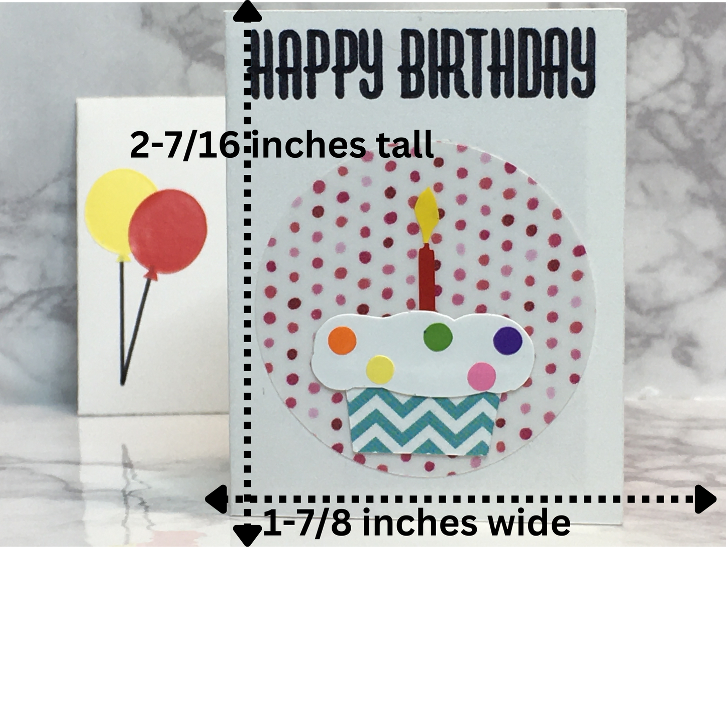 Mini Birthday Card with cupcake blank inside