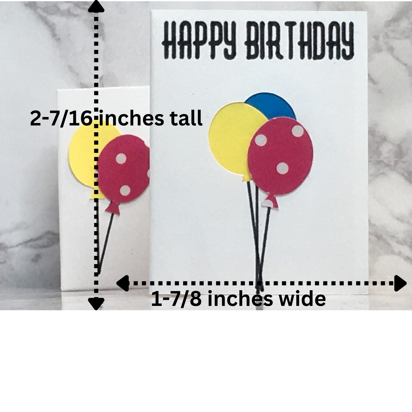 Mini Birthday Card with balloons blank inside