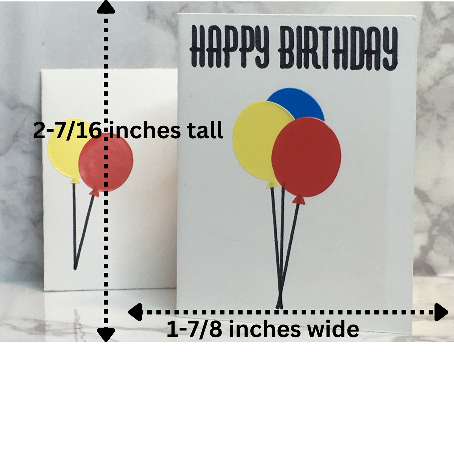 Mini Birthday Card with balloons blank inside