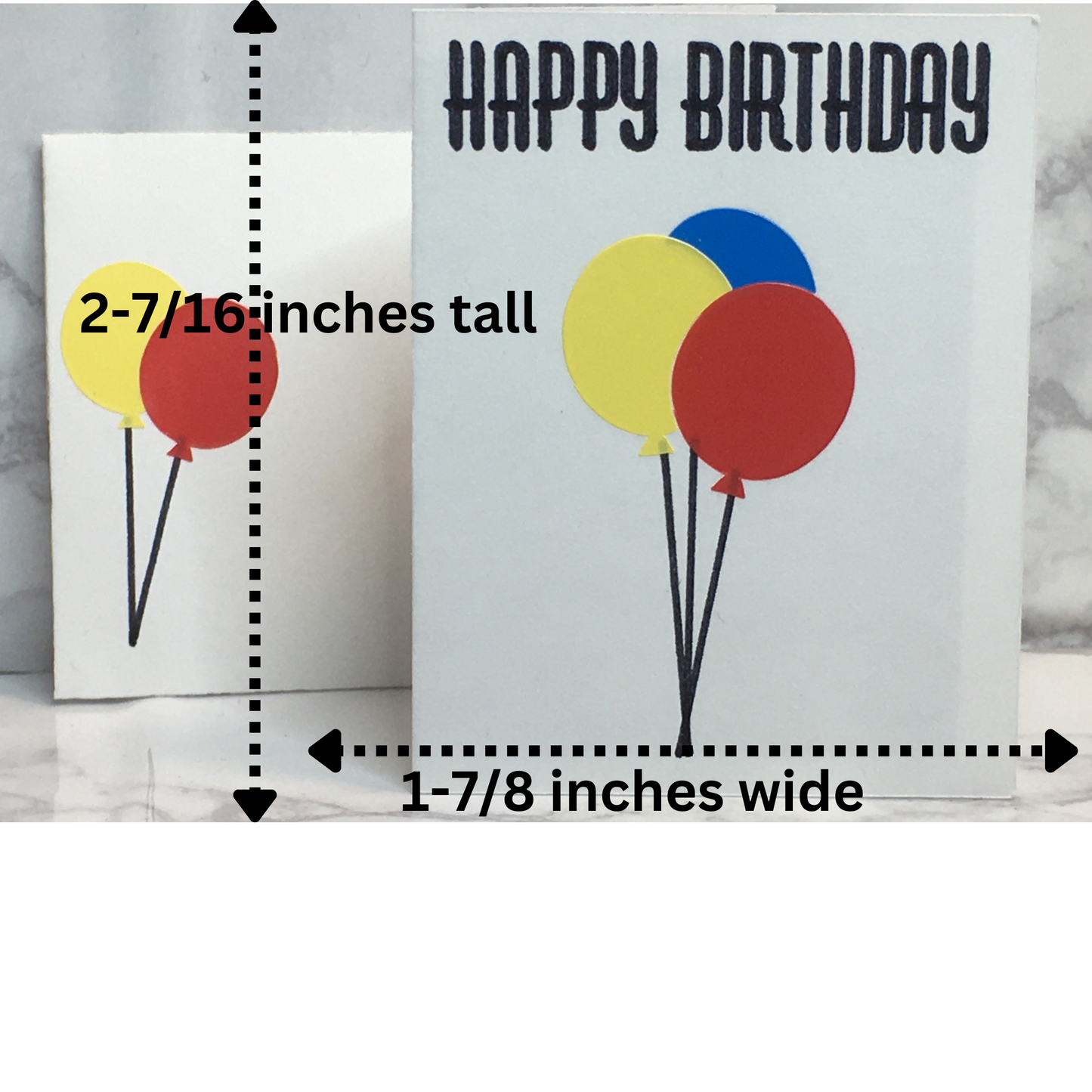 Mini Birthday Card with balloons blank inside