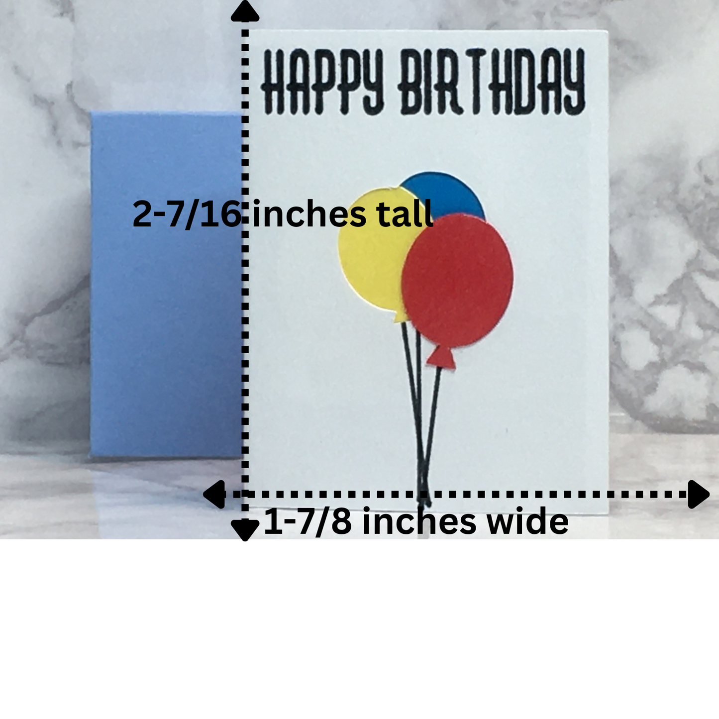 Mini Birthday Card with balloons blank inside