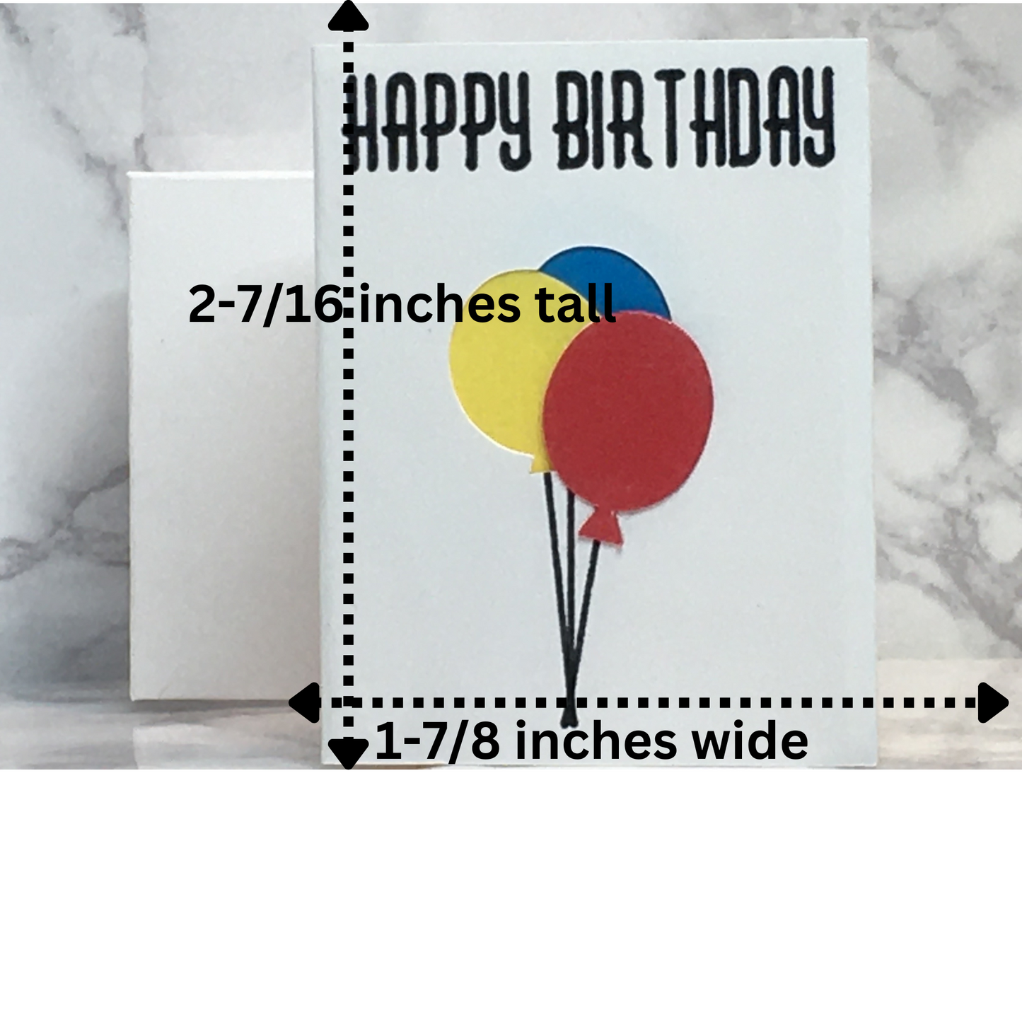 Mini Birthday Card with balloons blank inside