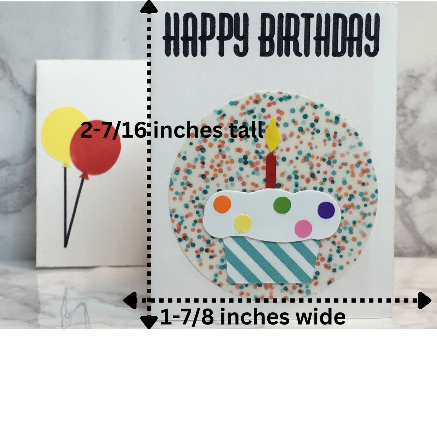 Mini Birthday Card with cupcake blank inside