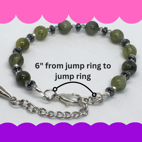 6" to 6.5" Green Serpentine Women's Bracelet