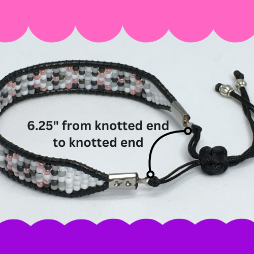 6.25" to 6.75" Bead and Leather Women's Bracelet