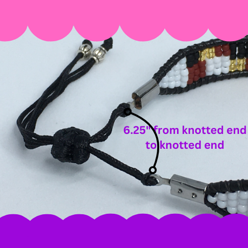 6.25" to 6.75" Bead and Leather Women's Bracelet