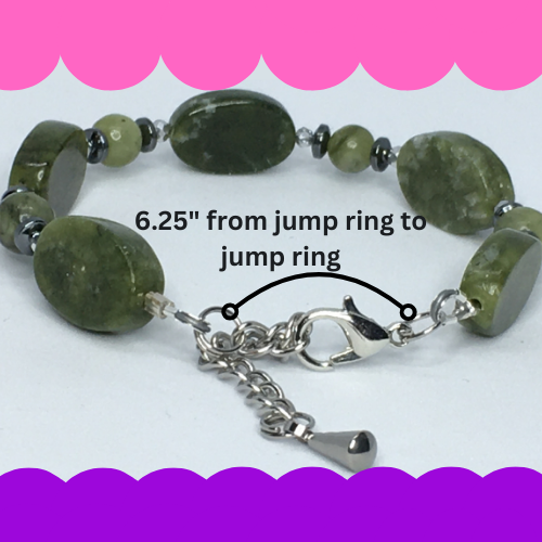 6.25" to 6.75" Green Serpentine Women's Bracelet