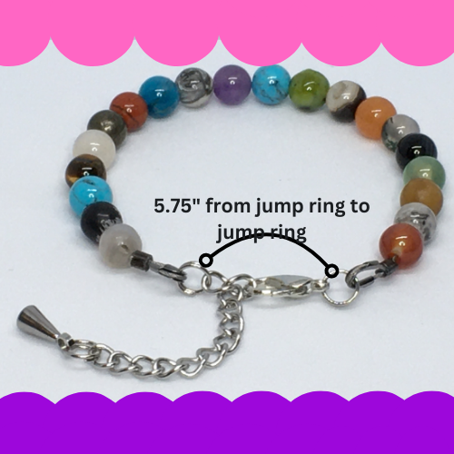 5.75" to 6.25" Gemstone Mix Women's Bracelet