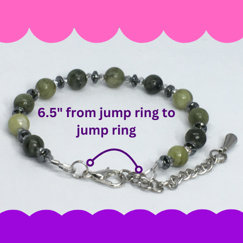 6.5" to 7" Green Serpentine Women's Bracelet