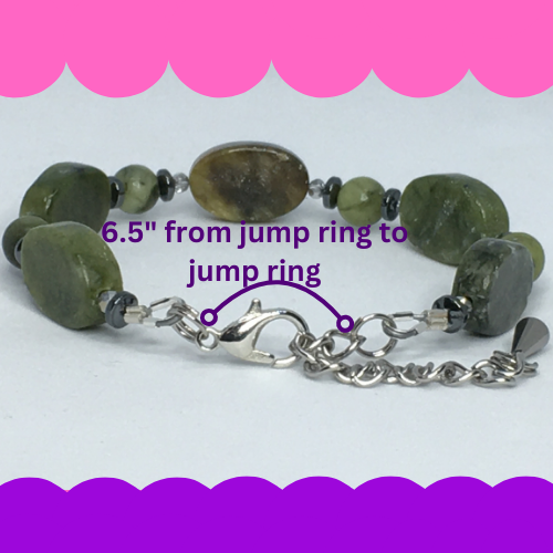 6.5" to 7" Green Serpentine Women's Bracelet