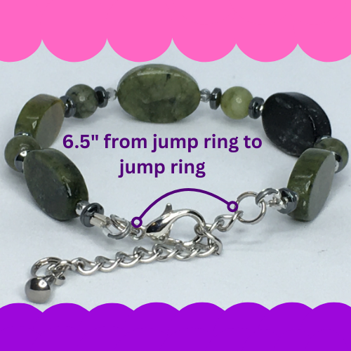 6.5" to 7" Green Serpentine Women's Bracelet