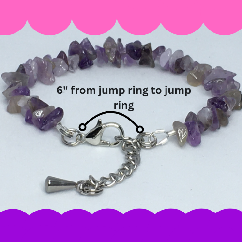 6" to 6.5" Amethyst Chip Women's Bracelet