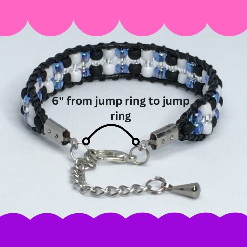 6" to 6.5" Bead and Leather Women's Bracelet