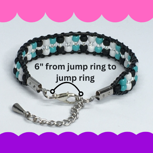 6" to 6.5" Bead and Leather Women's Bracelet