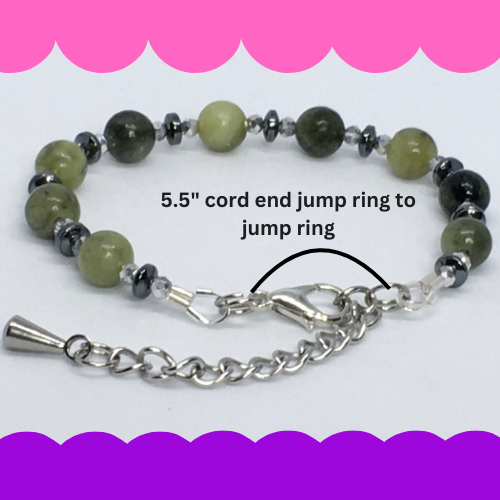 5.5" to 6" Green Serpentine Women's Bracelet