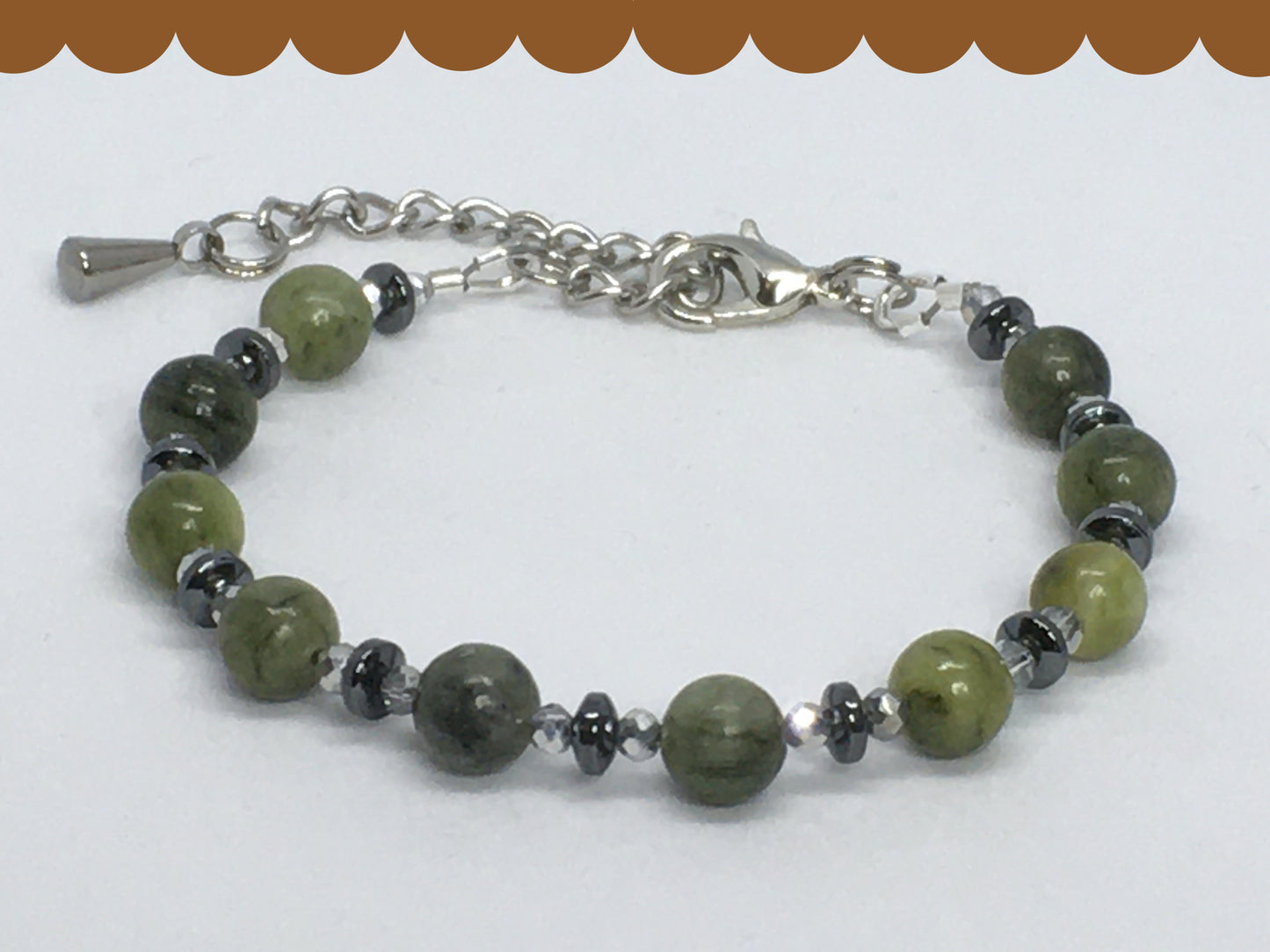 6" Green Serpentine Women's Bracelet