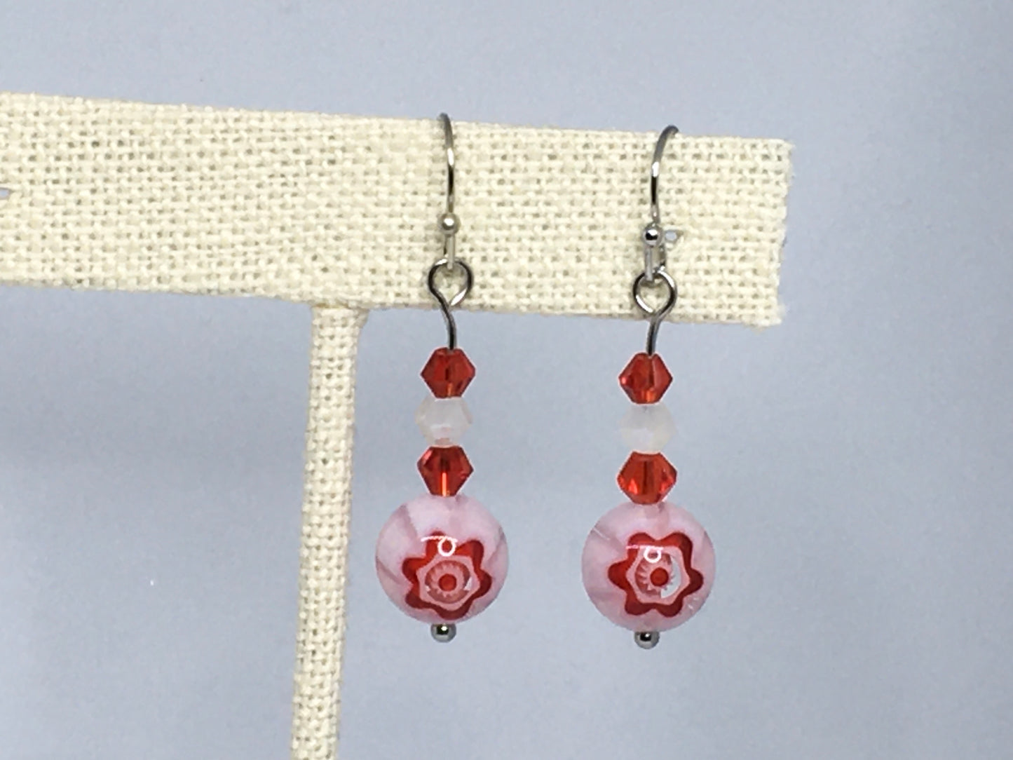 Millefiori Glass Bead Earrings