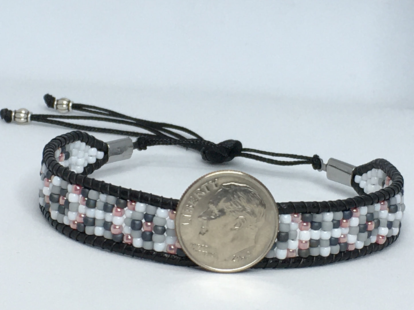 7" Bead and Leather Women's Bracelet