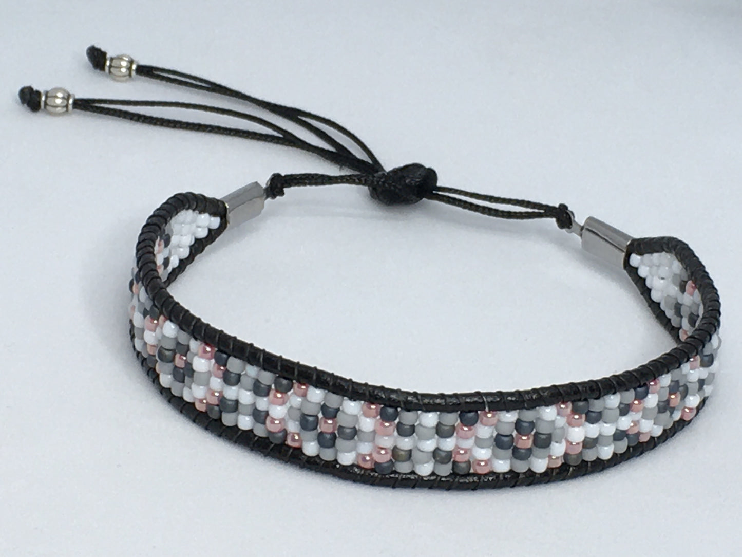 7" Bead and Leather Women's Bracelet