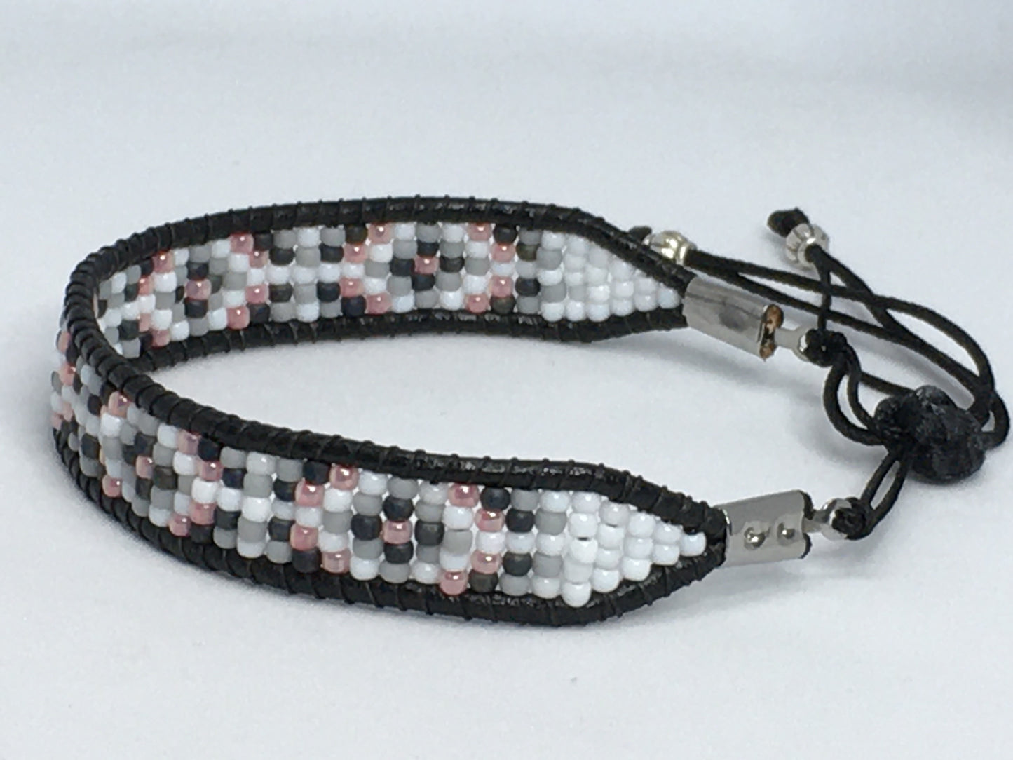 6.25" Bead and Leather Women's Bracelet