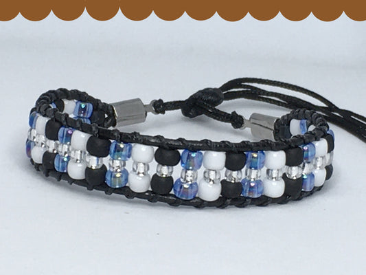 6" Bead and Leather Women's Bracelet