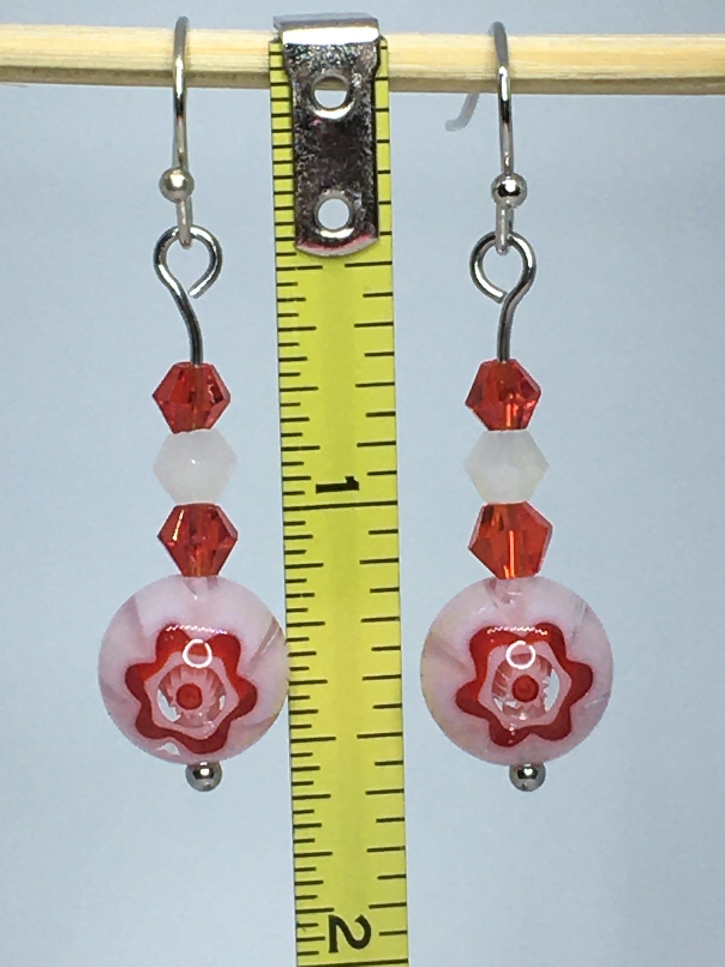 Millefiori Glass Bead Earrings